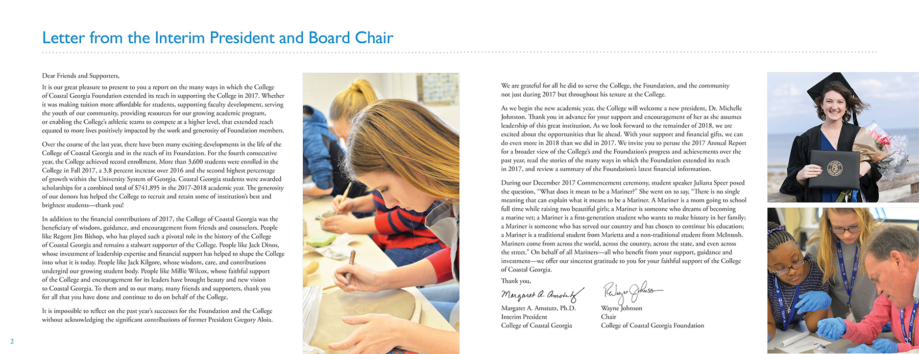 Example of page spread in the annual report.