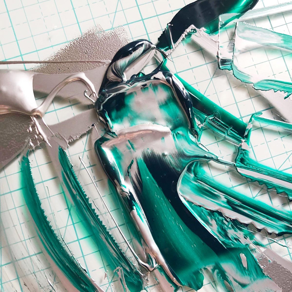 Mixing ink.