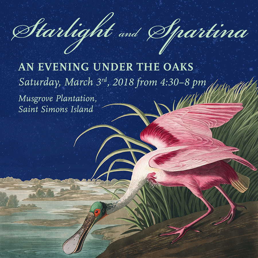Social media ad for Coastal WildScapes' 2018 Starlight and Spartina event.