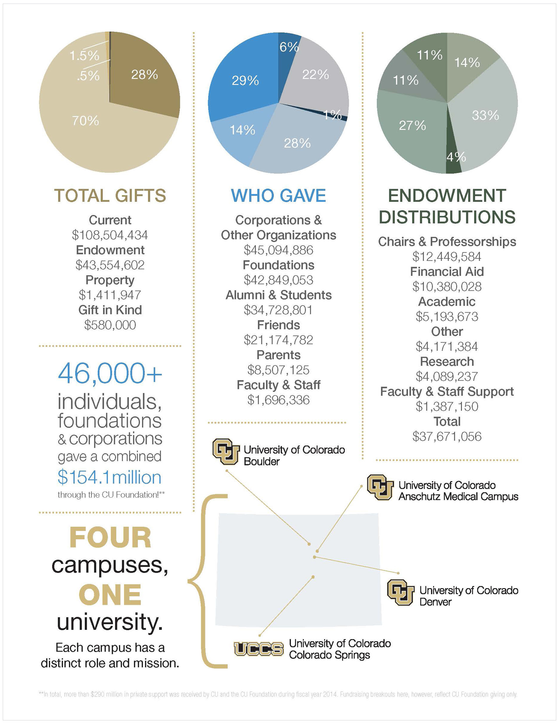 Example of page design and graphics included with donor financial statements.