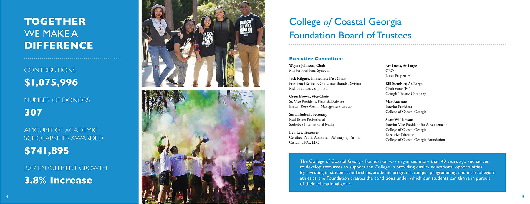 Handled all design and photo choices for the annual report.