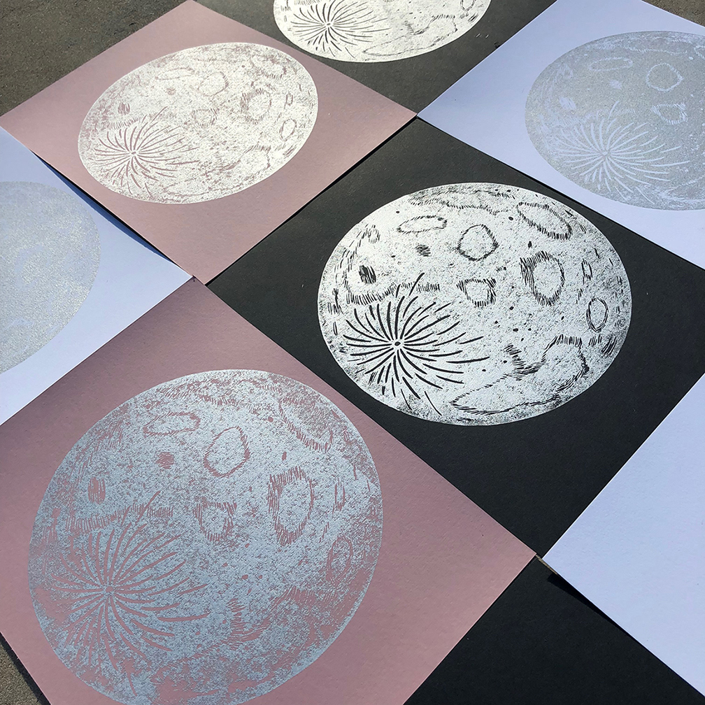 Metallic ink in the light.