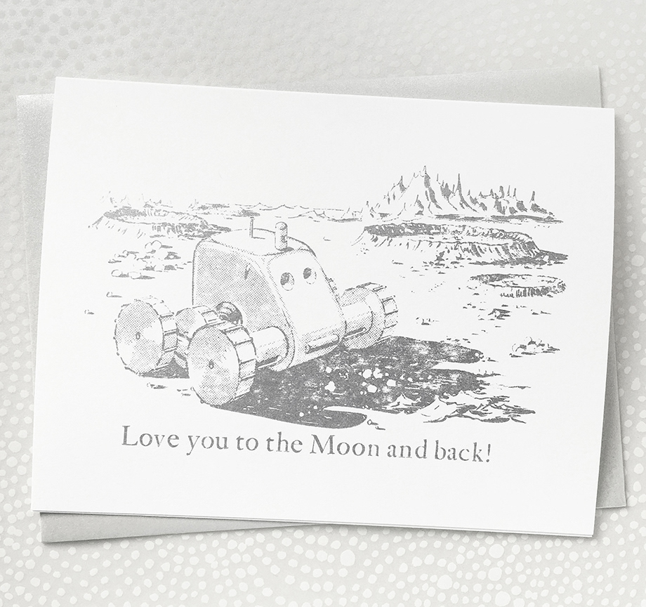 Vintage space robot for a love that reaches the moon!