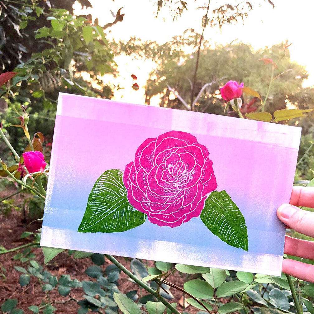 Flower print experiment.