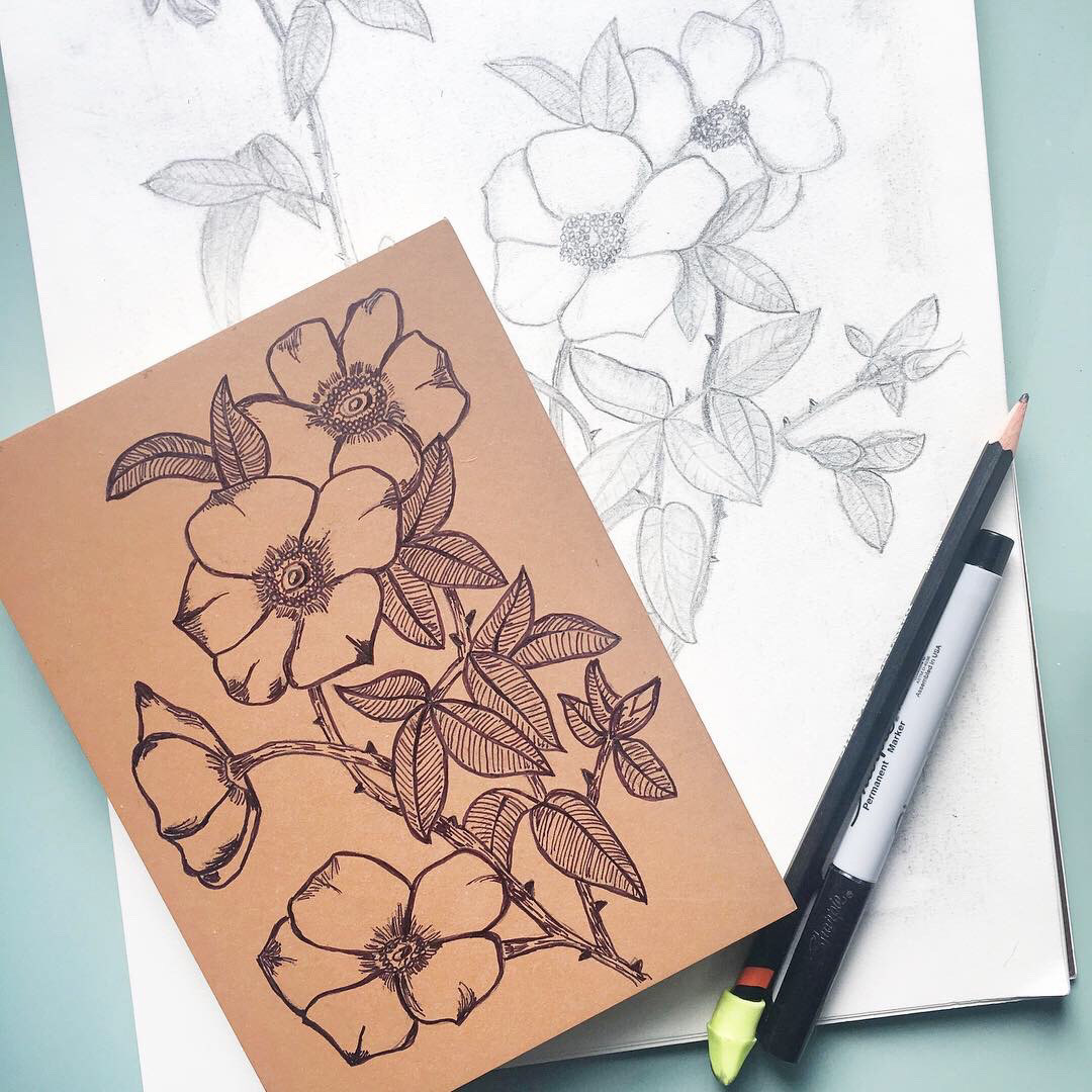 Block and original drawing.