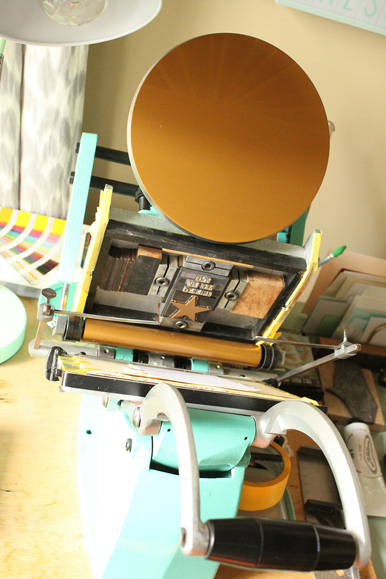 Adana printer with lockup and inked to print.