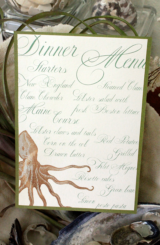 Dinner menu.