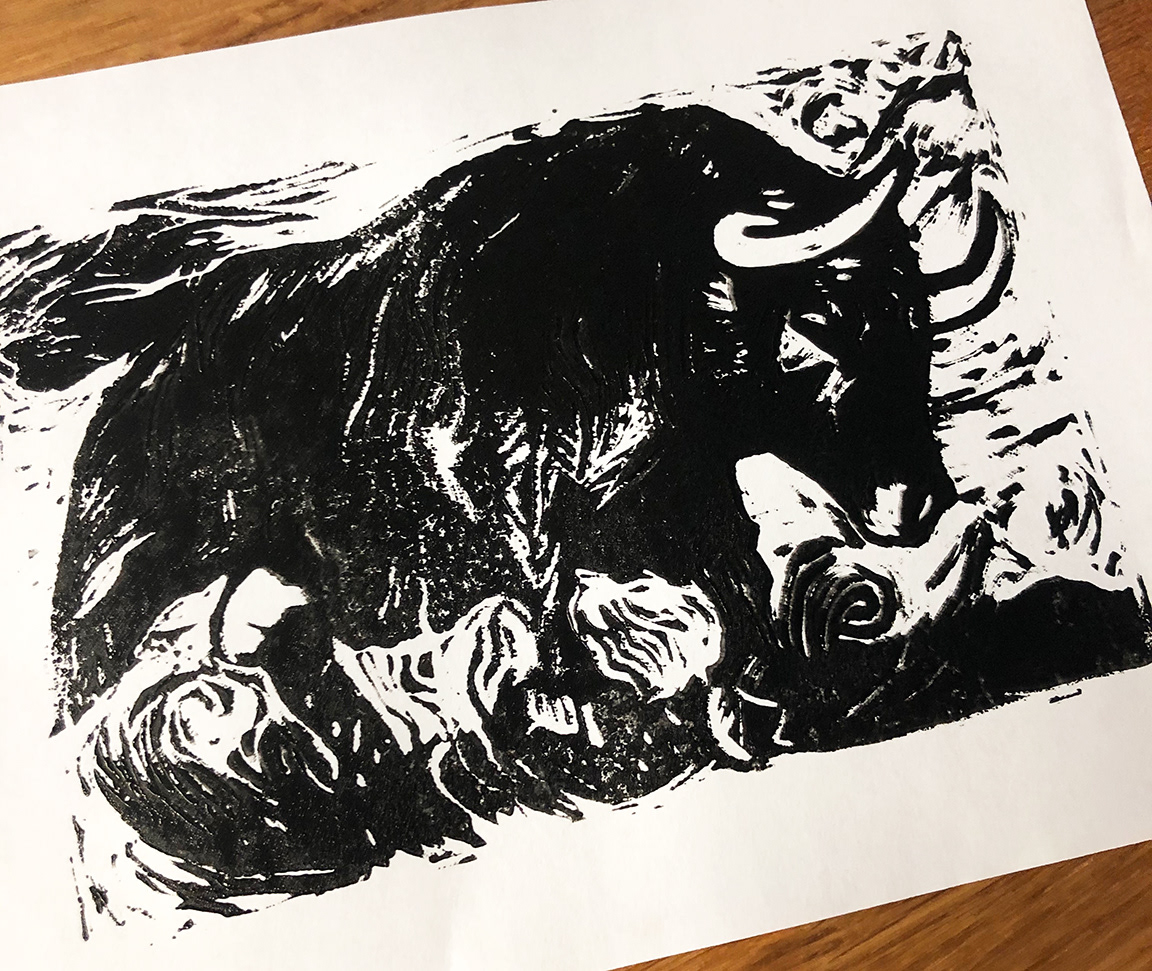 Bull print.
