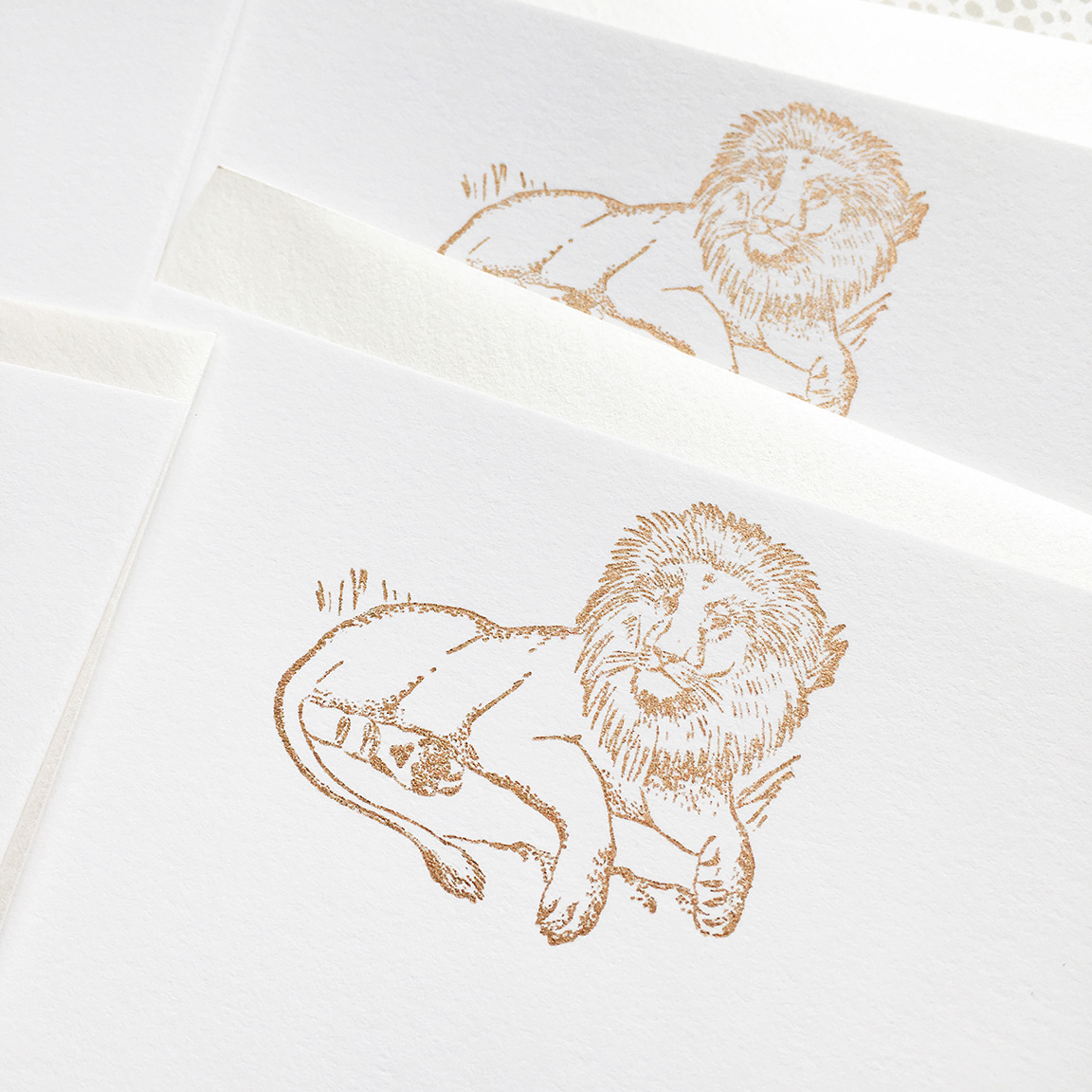 Letterpress lion detail.