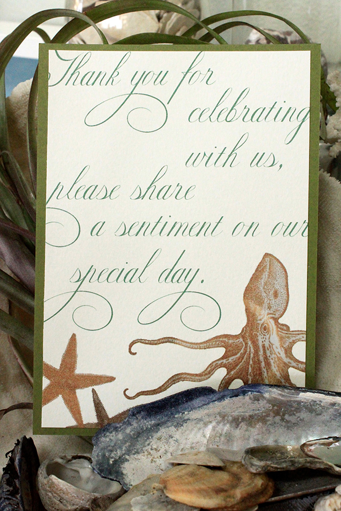 Instructions for guests to leave a note.