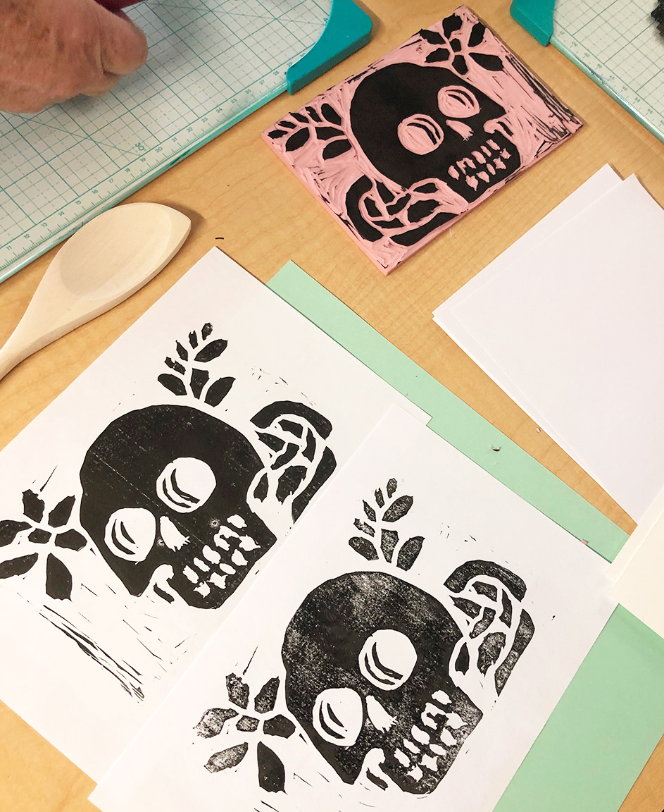Student skull work.