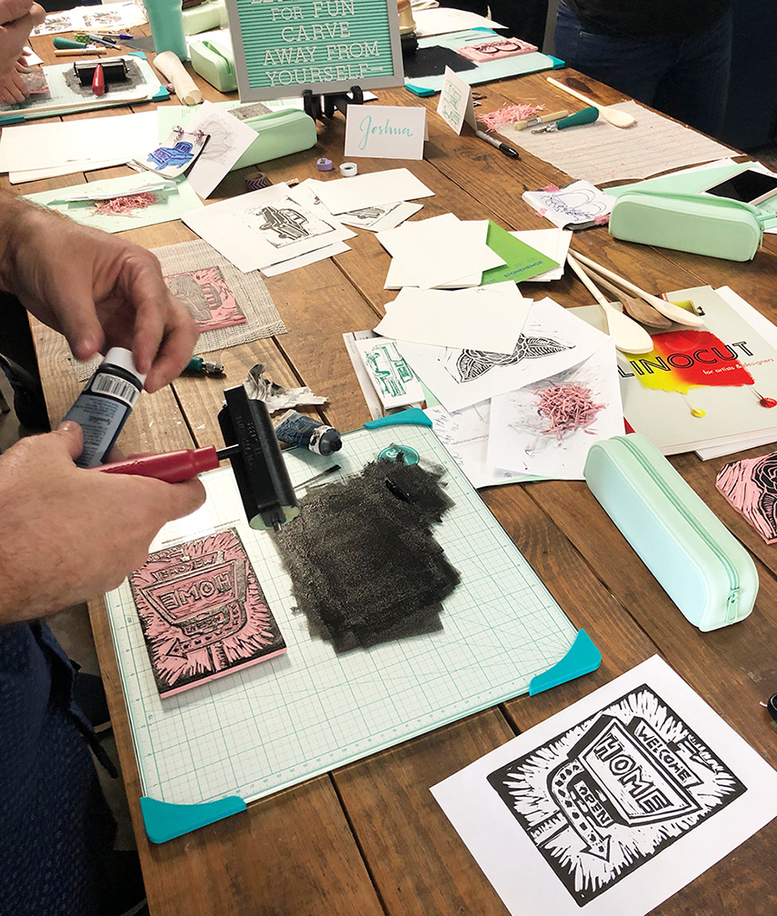 Students working.