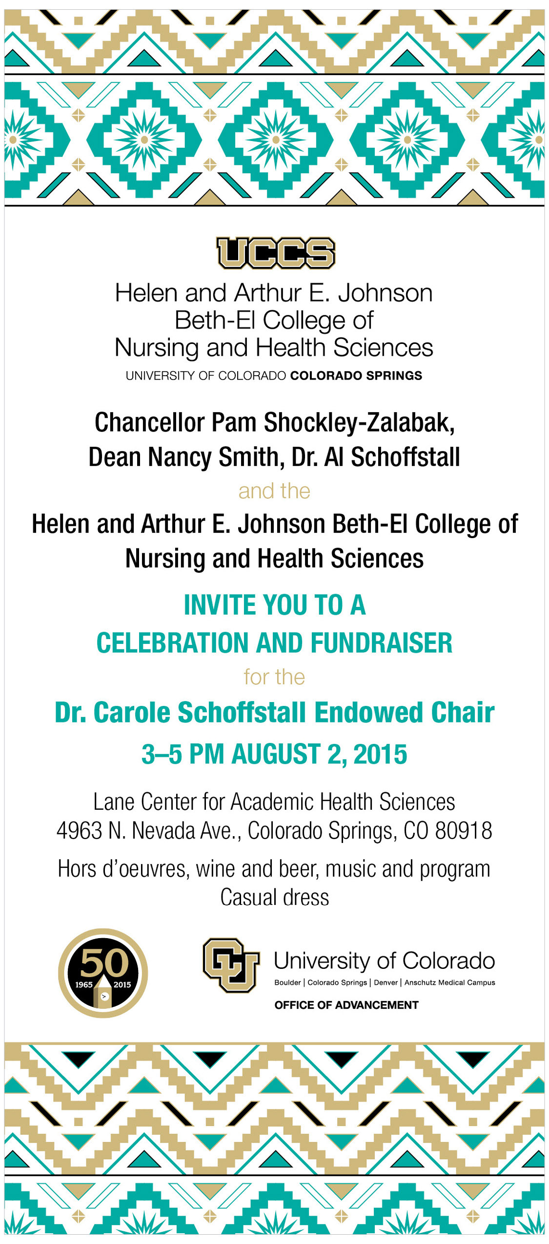 Example of an invitation design; front of invitation.