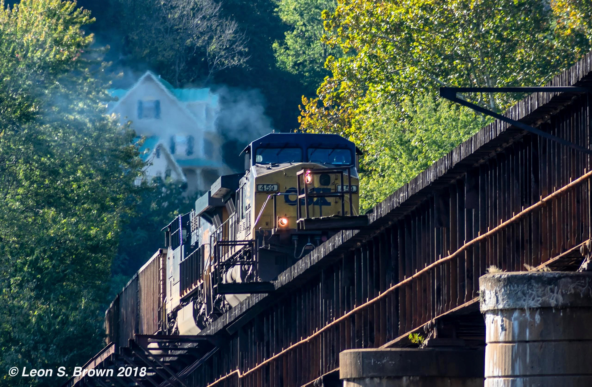 CSX Train crossing from Harpers Ferry, West Virginia into Maryland