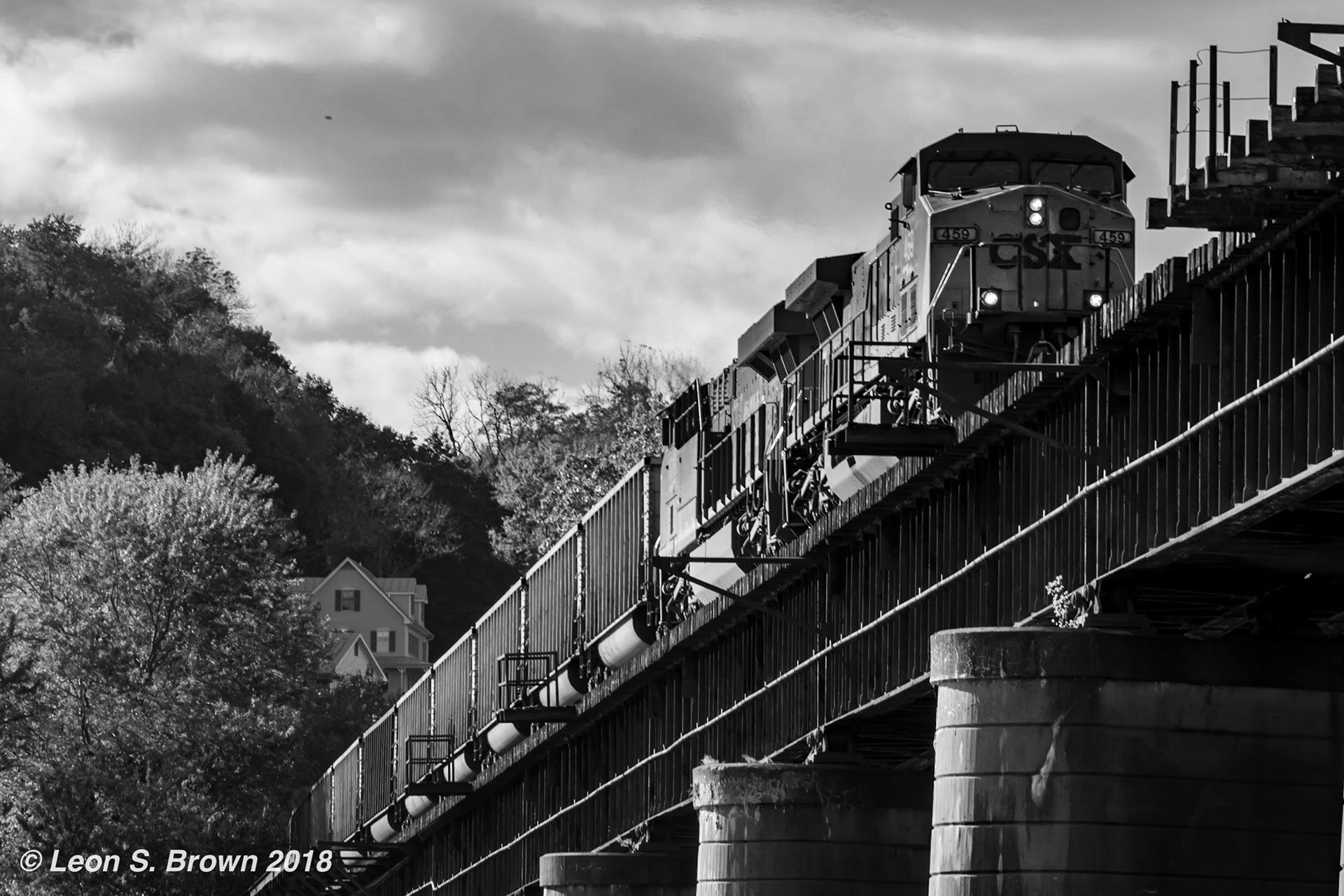 CSX Train crossing from Harpers Ferry, West Virginia into Maryland