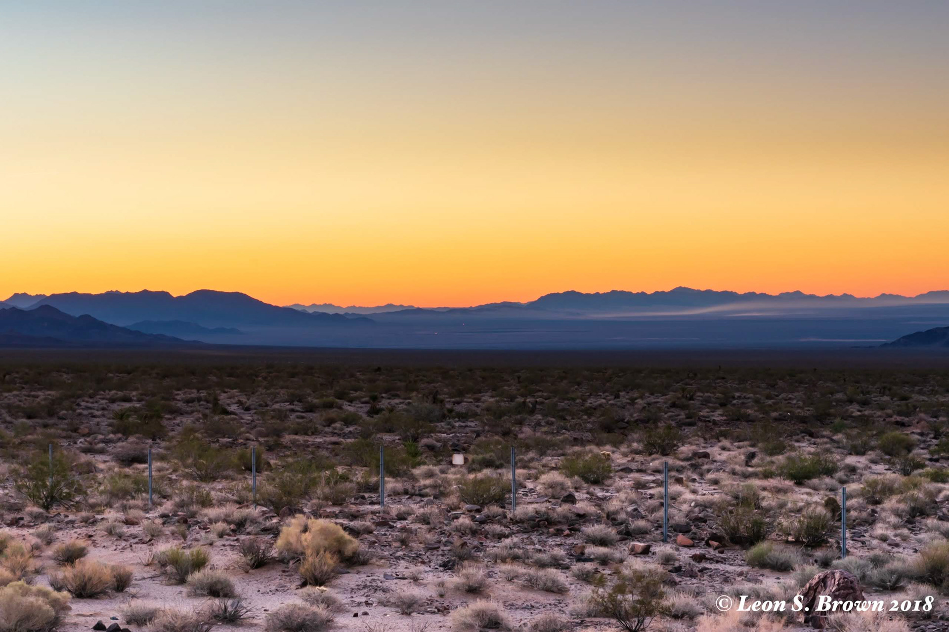 Sunrise in The Mojave Desert