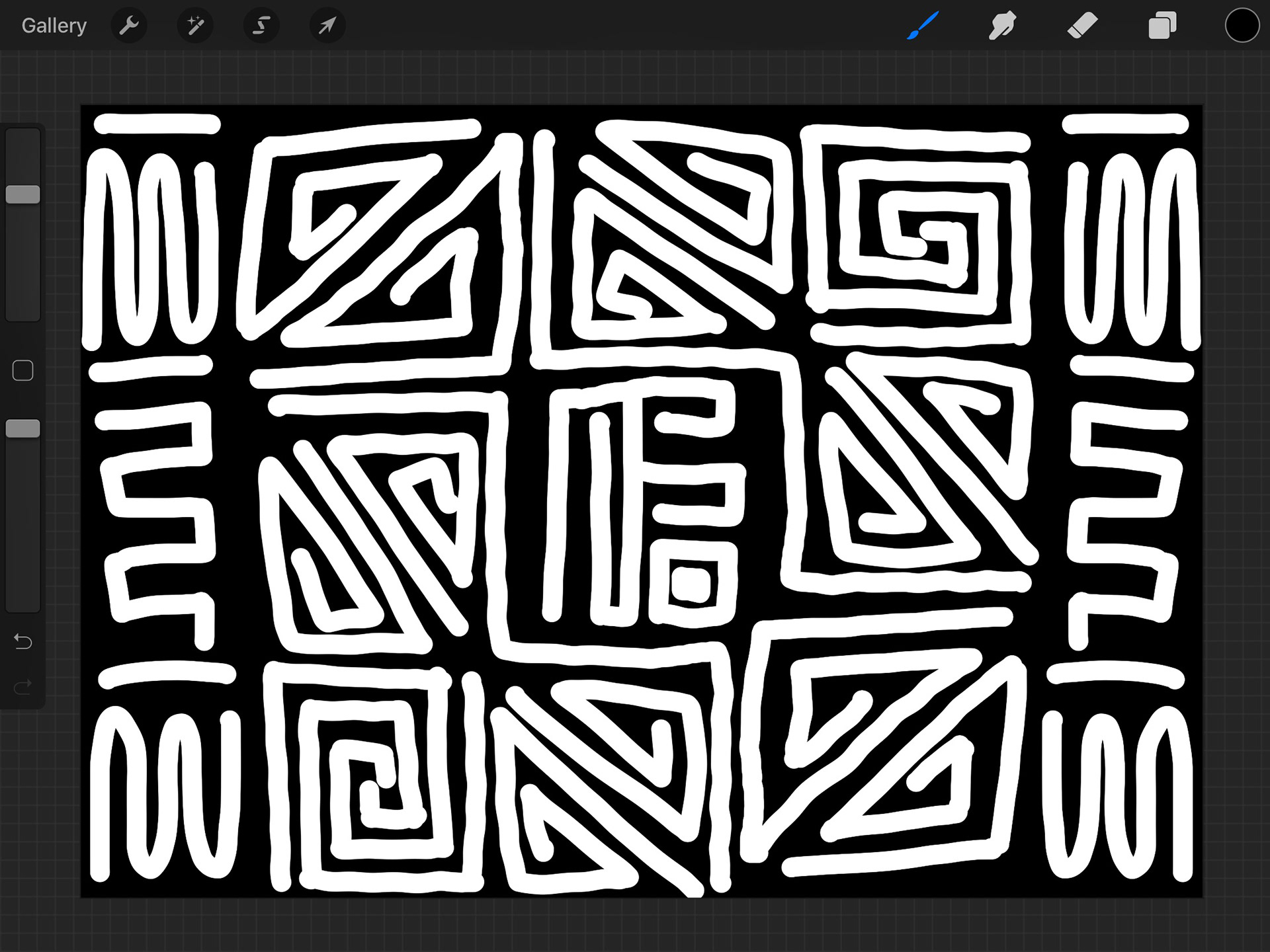 I wanted to create more symmetry so I tried playing around with boxes as I've seen that with Molas. Whilst I was happier with this I still felt like I need to look at the F again.