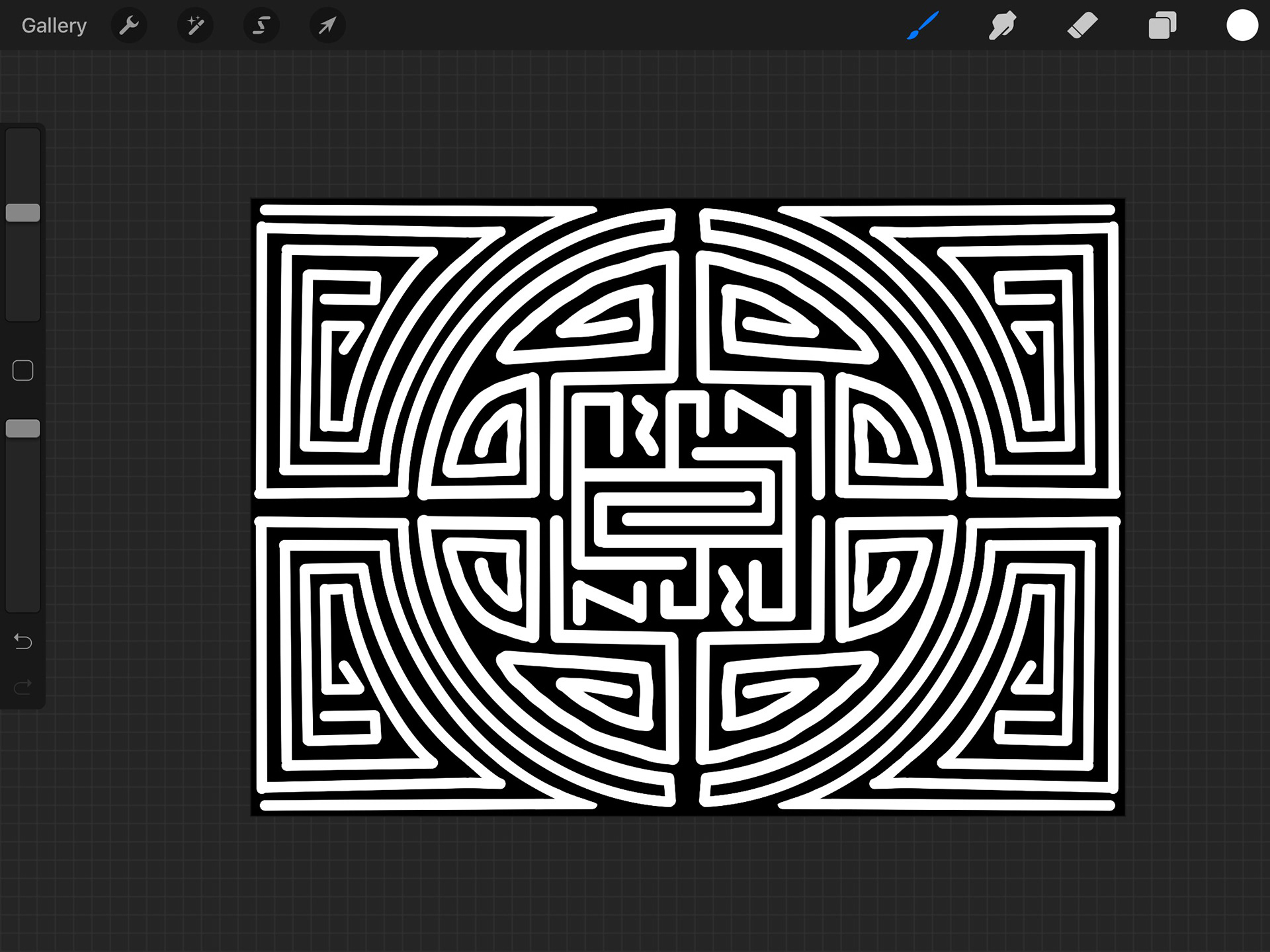 I am quite happy with the way this looks for a first draft. I've added an additional 4 F's which for most may be hard to see. They're in each corner and you can only see one the right way around at once.