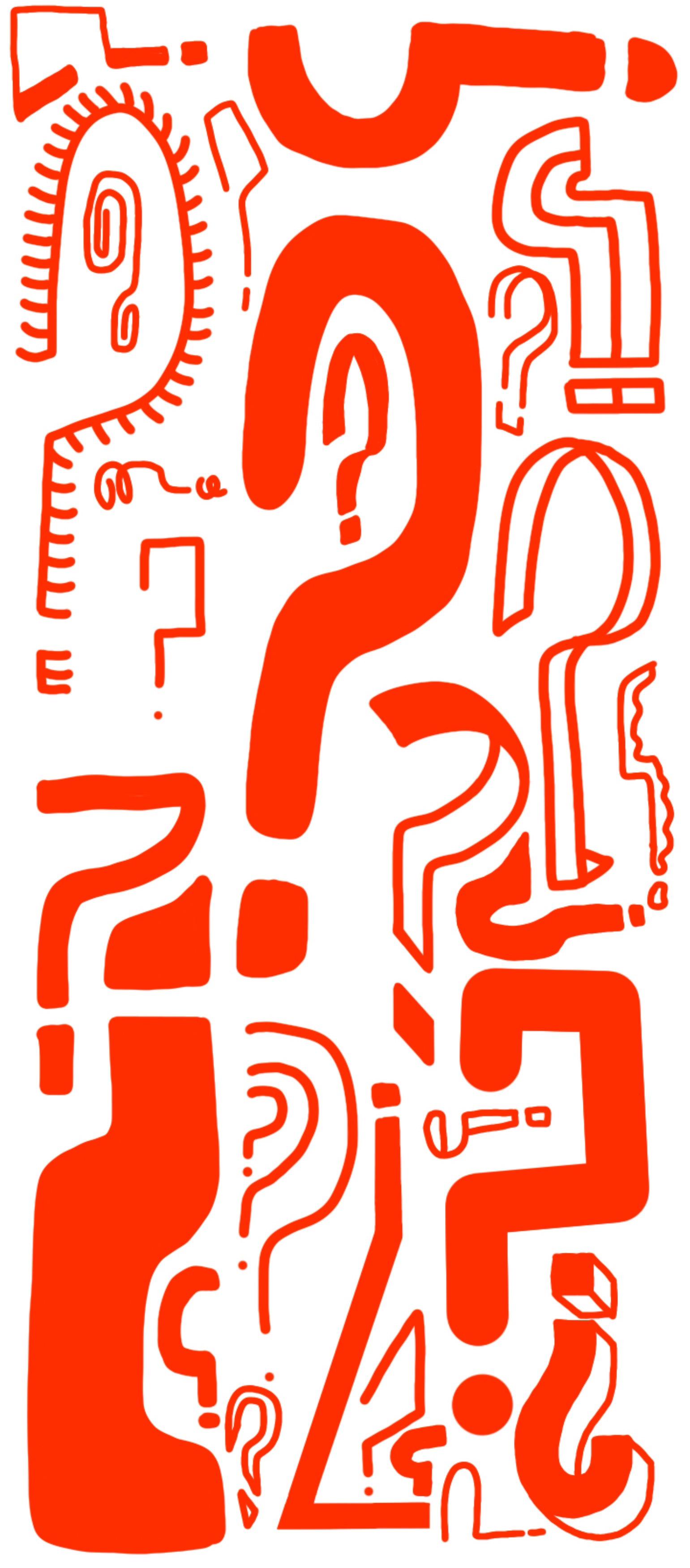 This links to consider everything an experiment. I thought putting loads of question marks coud represent what counts as an experiment. It could also signify experiments as a whole as I tried to experiment in ways of making question marks.