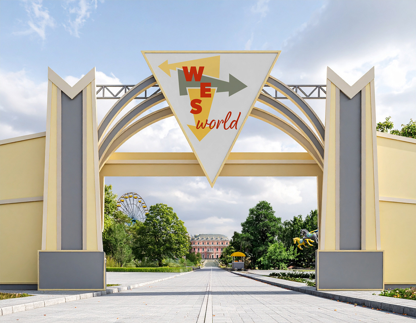 park entrance visualisation made in Adobe Firefly