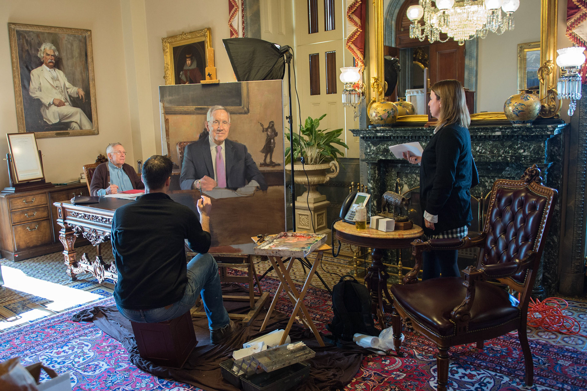Senator Reid Portrait sitting,for hands S221