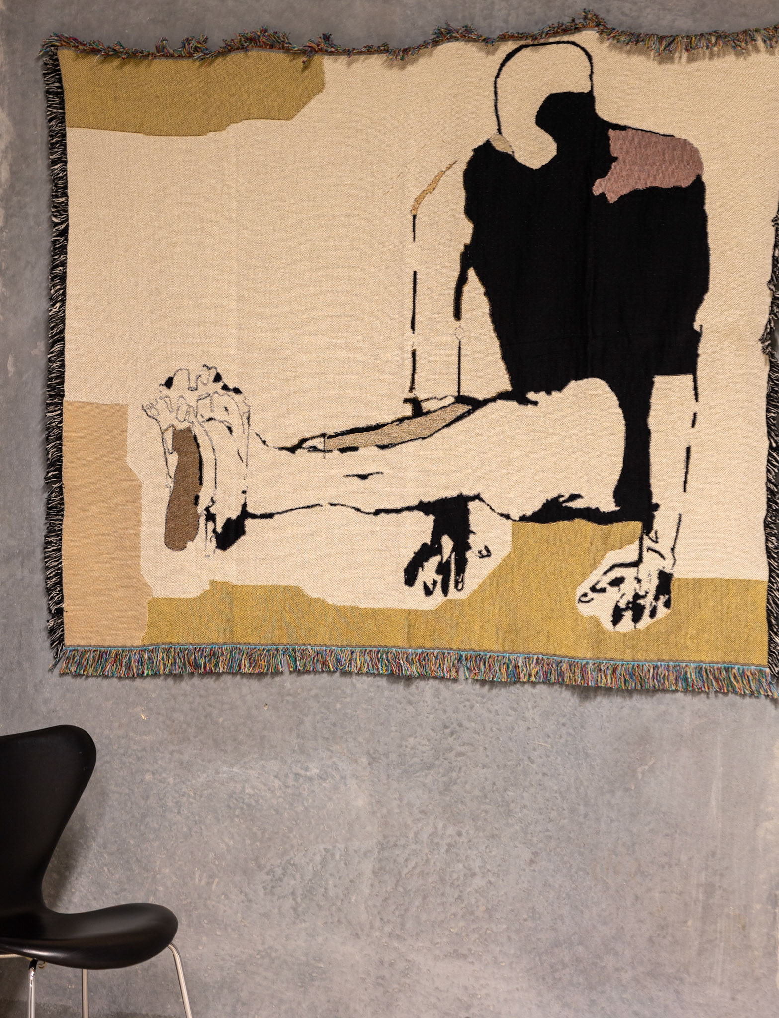  Strength in Stillness He holds the pose — not to impress, but to be. One breath at a time. Hands rooted to the earth, focus turned inward.  This tapestry is a tribute to quiet power. To the man who finds balance through presence. To anyone who knows that real strength begins within.  Hand-drawn design, woven with 100 % cotton. Perfect for your yoga space, meditation corner, or any place where intention meets calm.