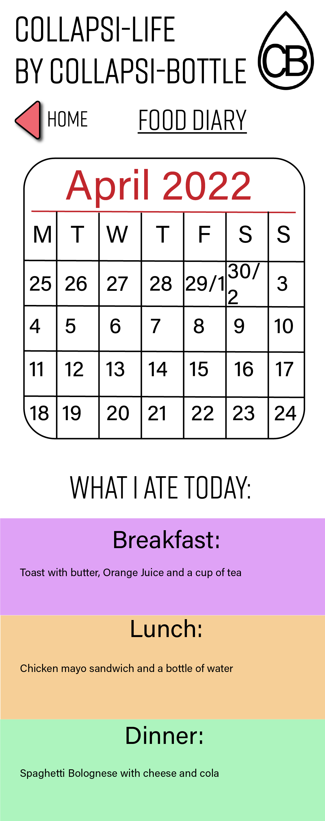 App Food diary