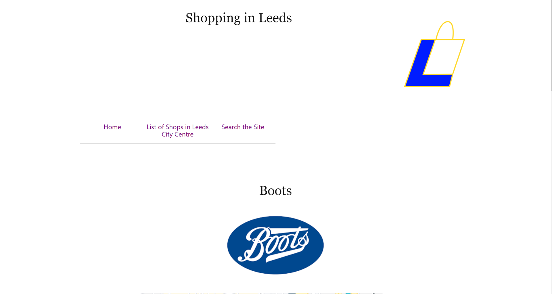Individual shop - Boots header