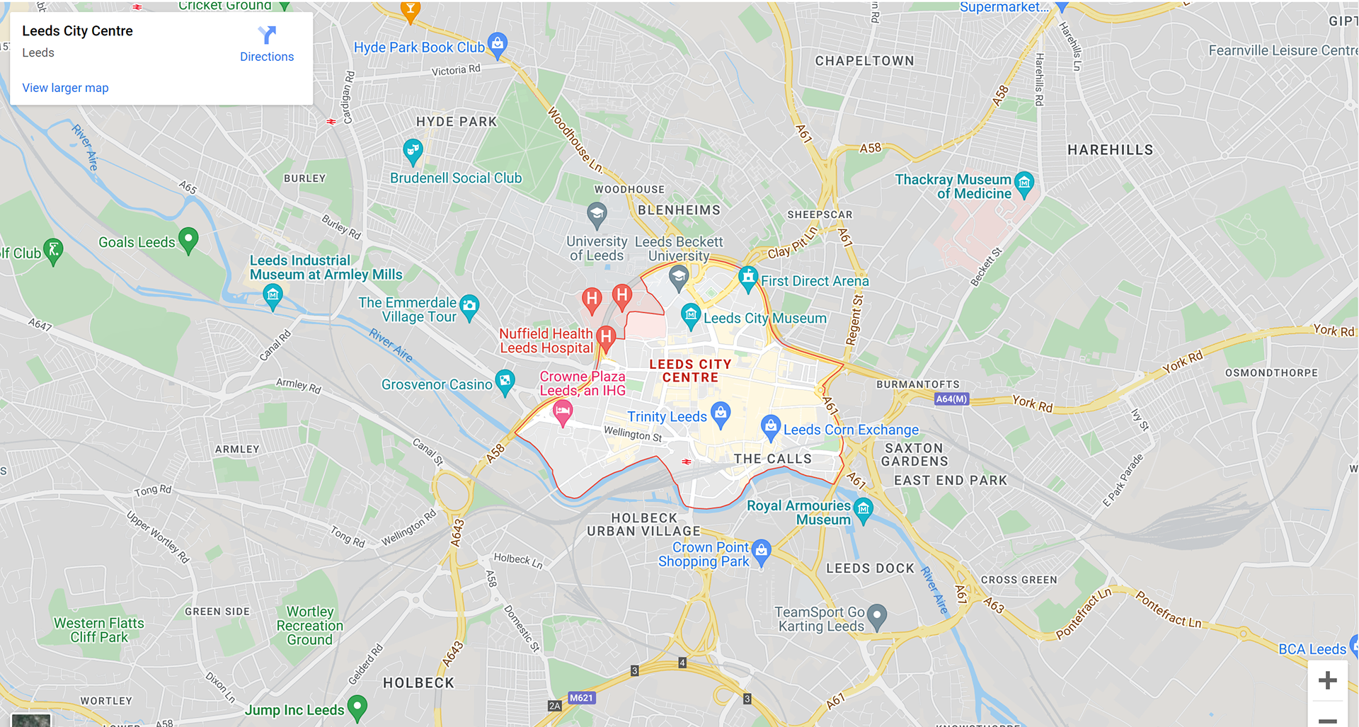 Embedded map on homepage