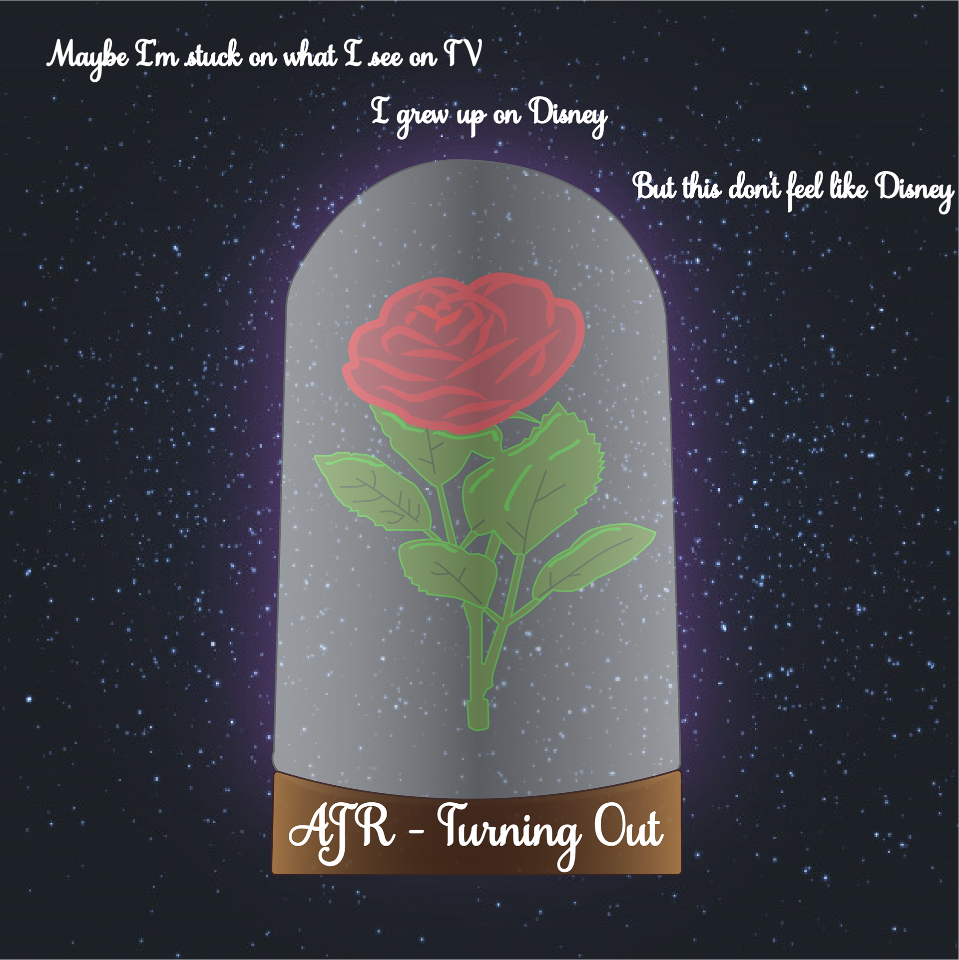 Disney Style Rose Lyrics Poster
