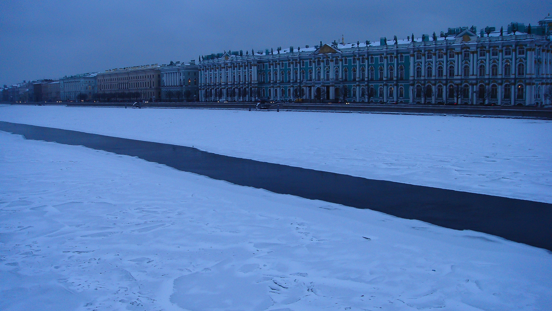 Cold scene in Saint Petersburg Russia of the Hermitage Museum by Ryan Bucchianeri. 