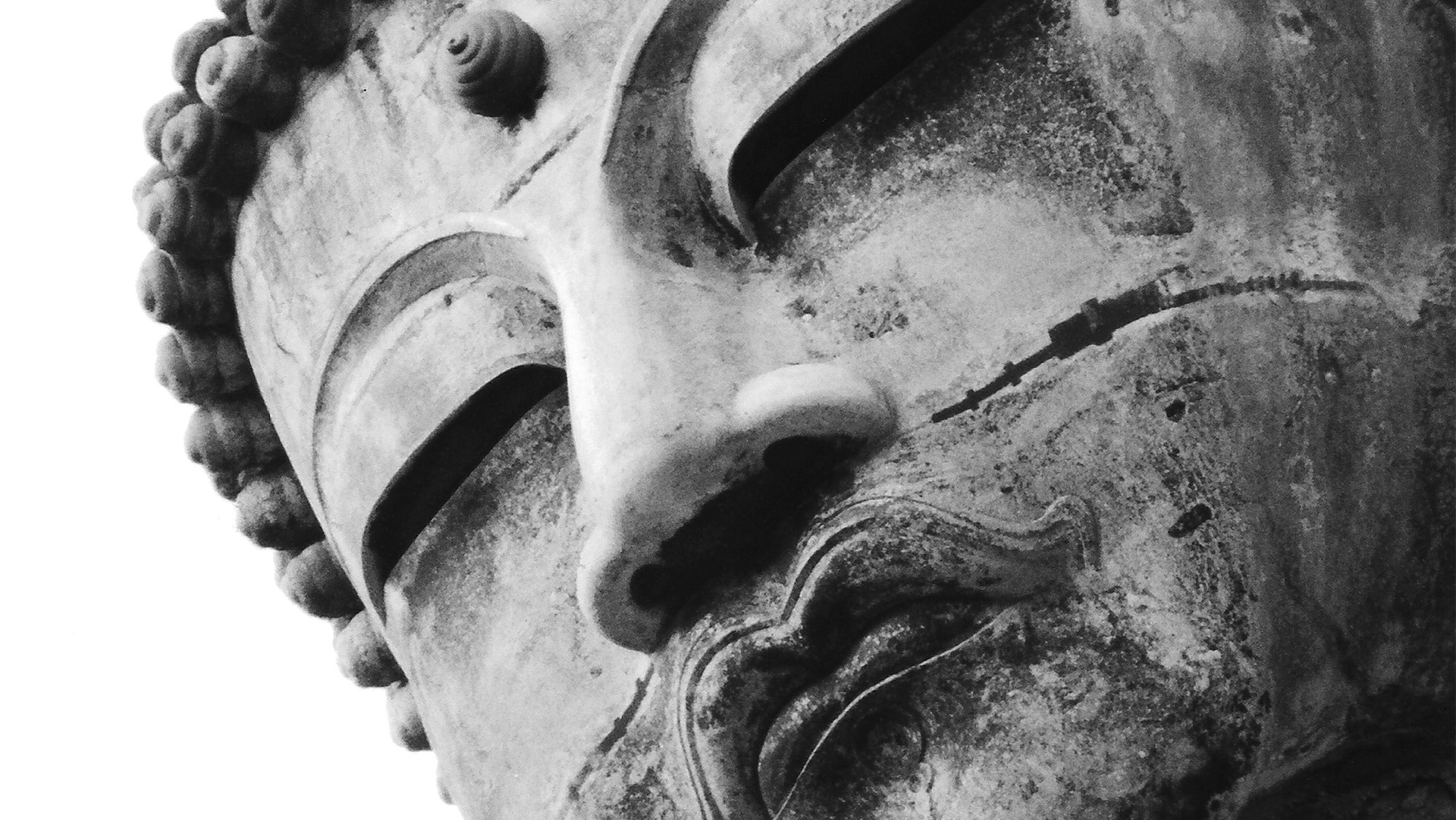 Black and white portrait of Daibutsu in Kamakura, Japan, by Ryan Bucchianeri.