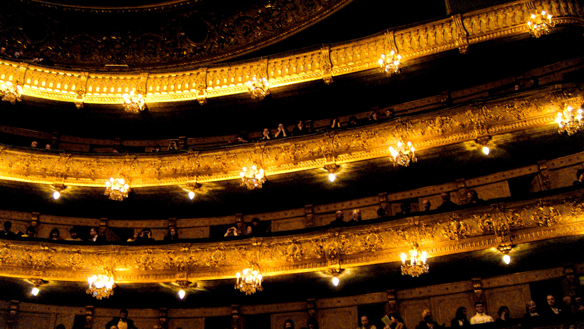 Romantic image of opera house in Russia with warm orange lighting by Bucchianeri.