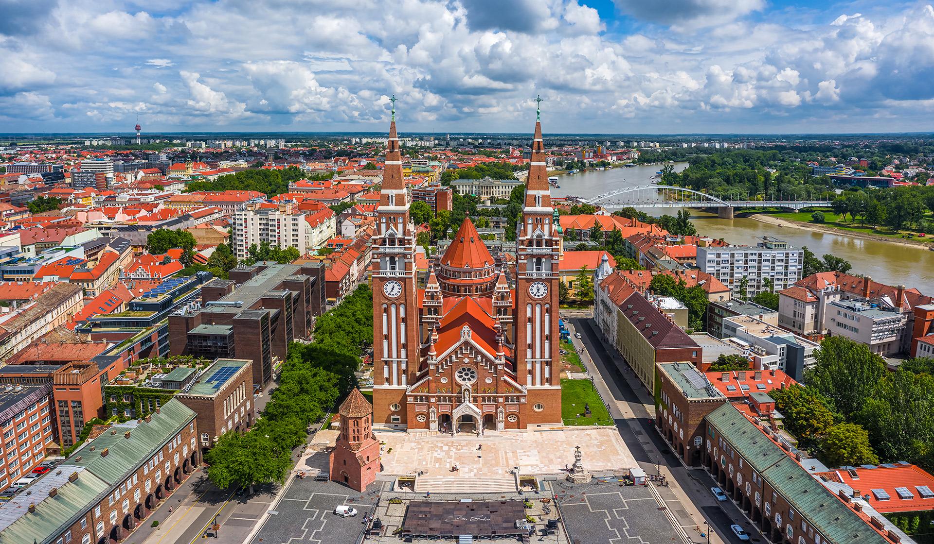Aerial view of Szeged Cathedral / Szegedi dóm