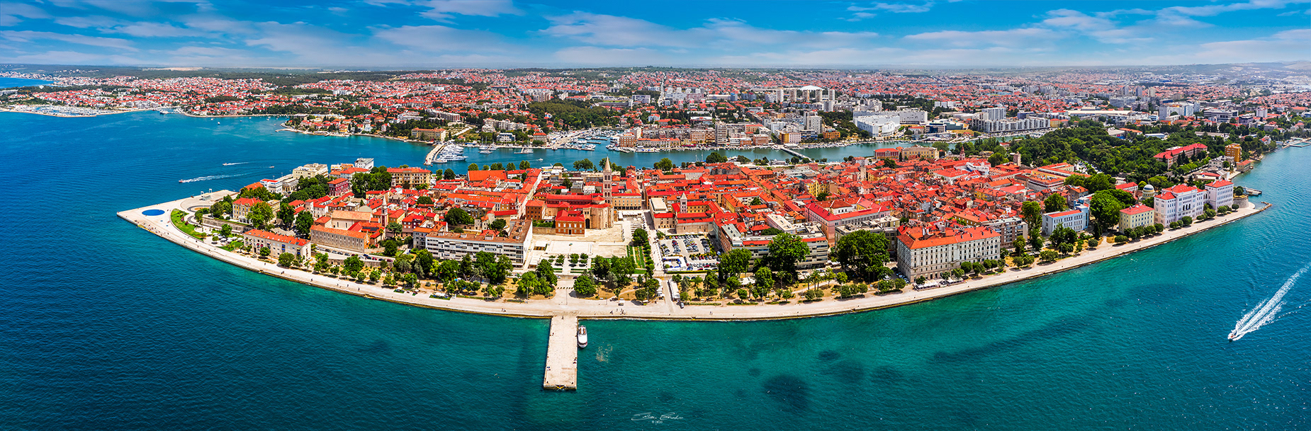 Panoramic view of the Old Town of Zadar, Croatia