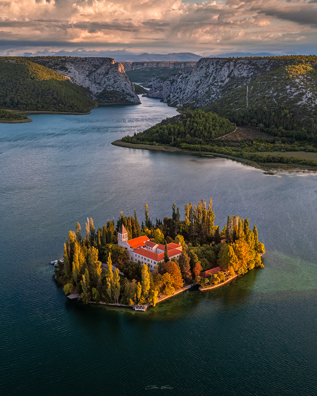 Island of Visovac with the Roman Catholic Visovac Monastery