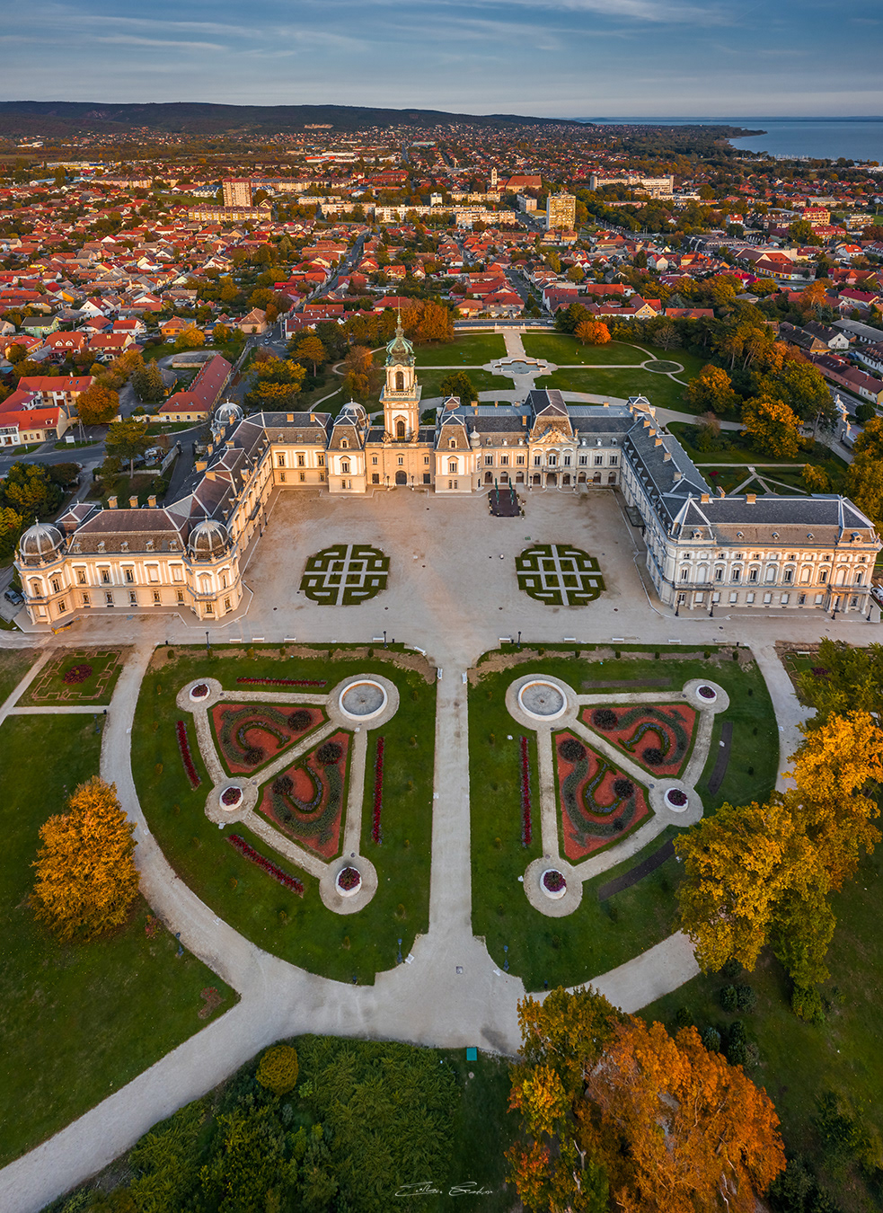 Aerial view of Festetics Palace