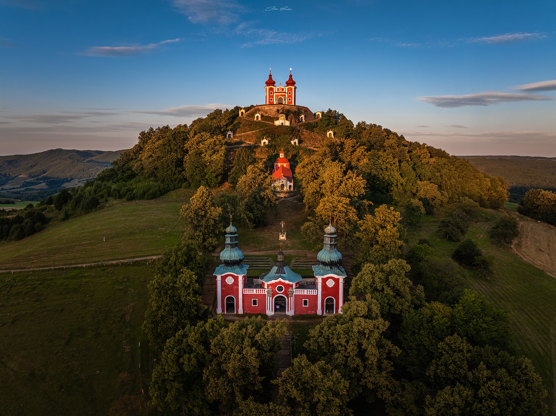 Aerial view of Calvary Banská Štiavnica - Slovakia