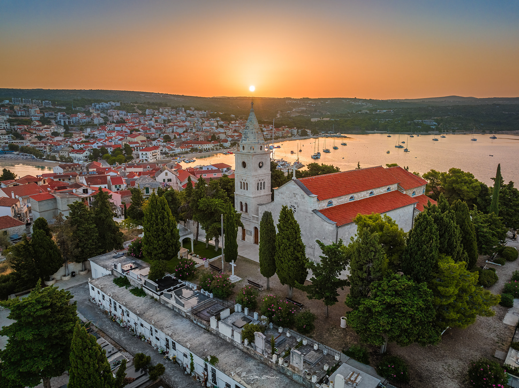 Aerial view of Primošten - Croatia