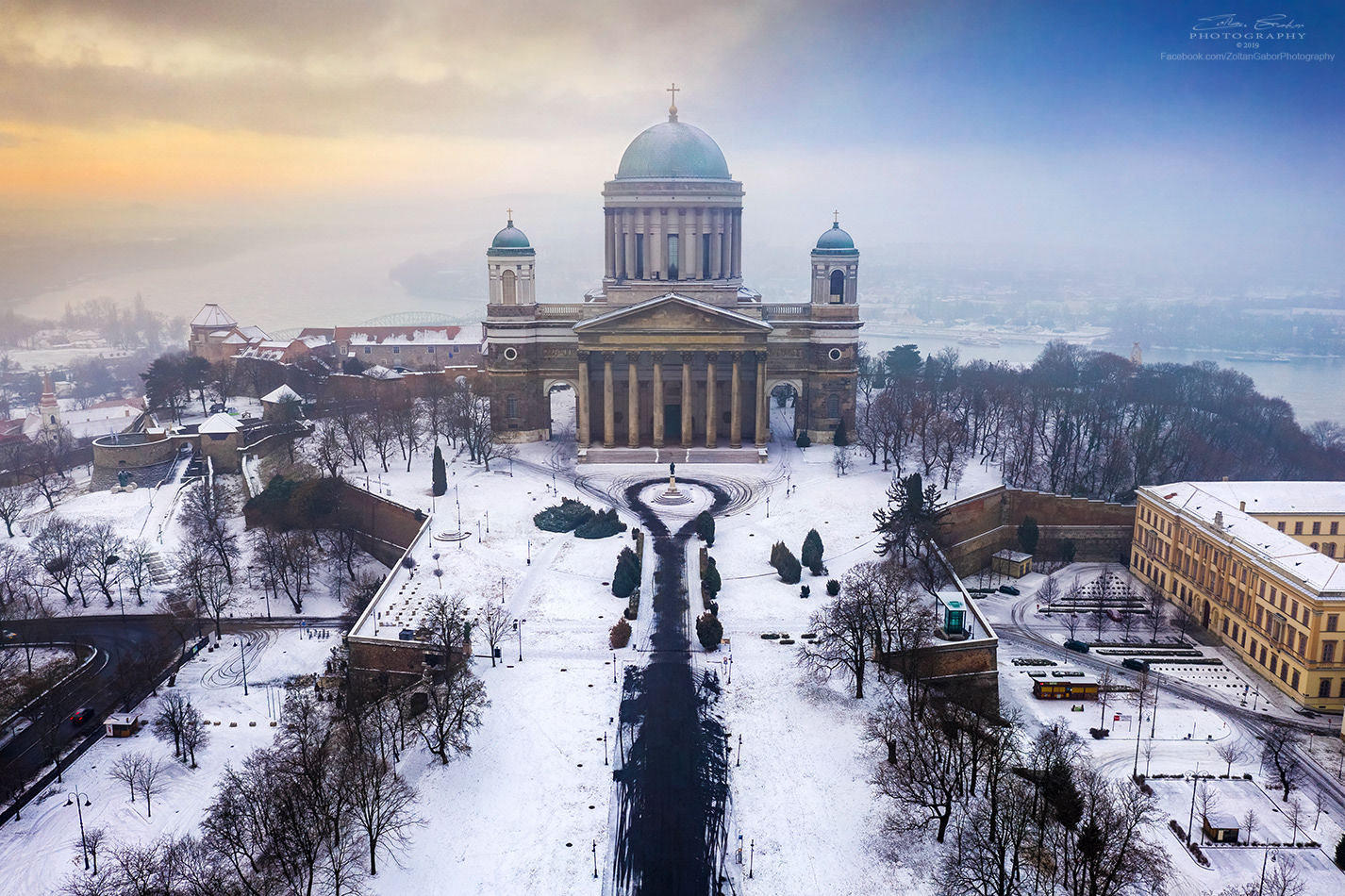 Aerial view of the Basilica of Esztergom