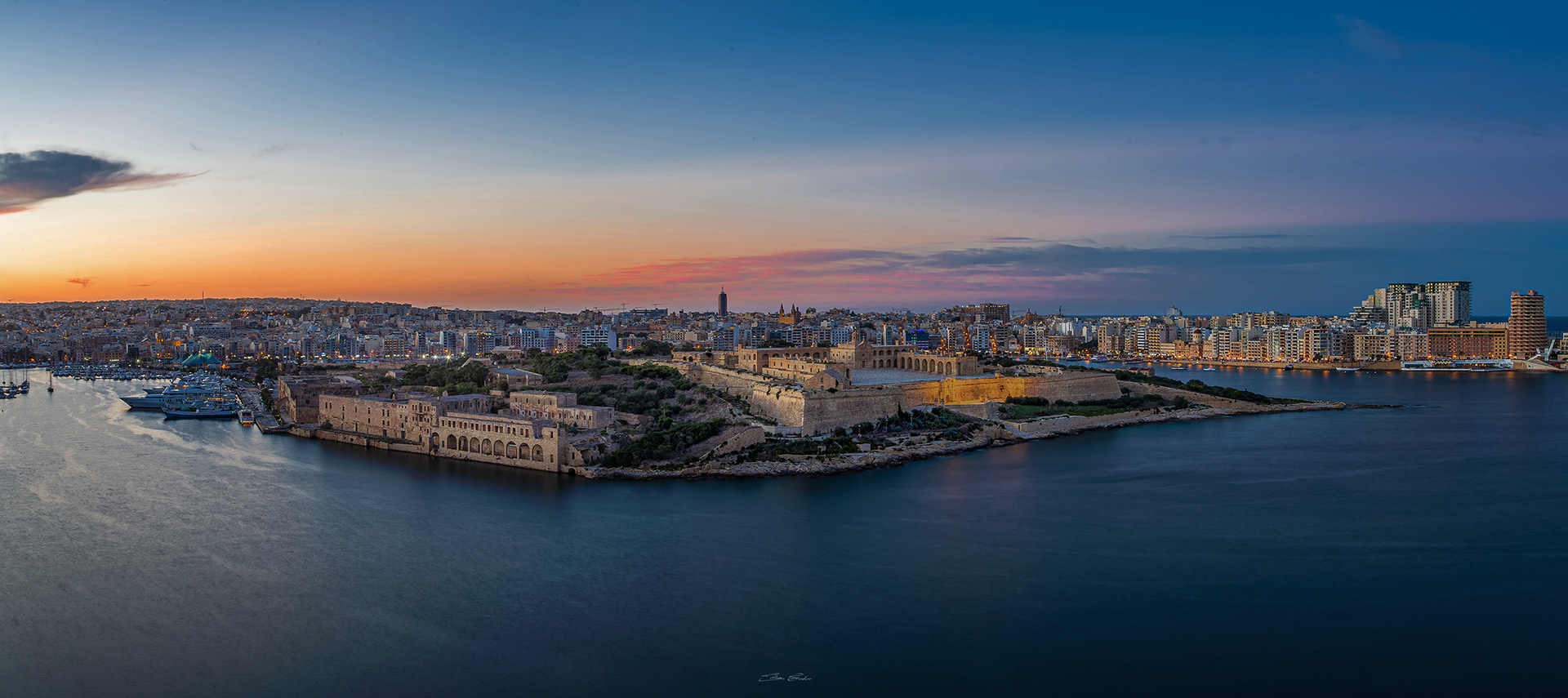 Panoramic view of Fort Manoel - Manoel Island