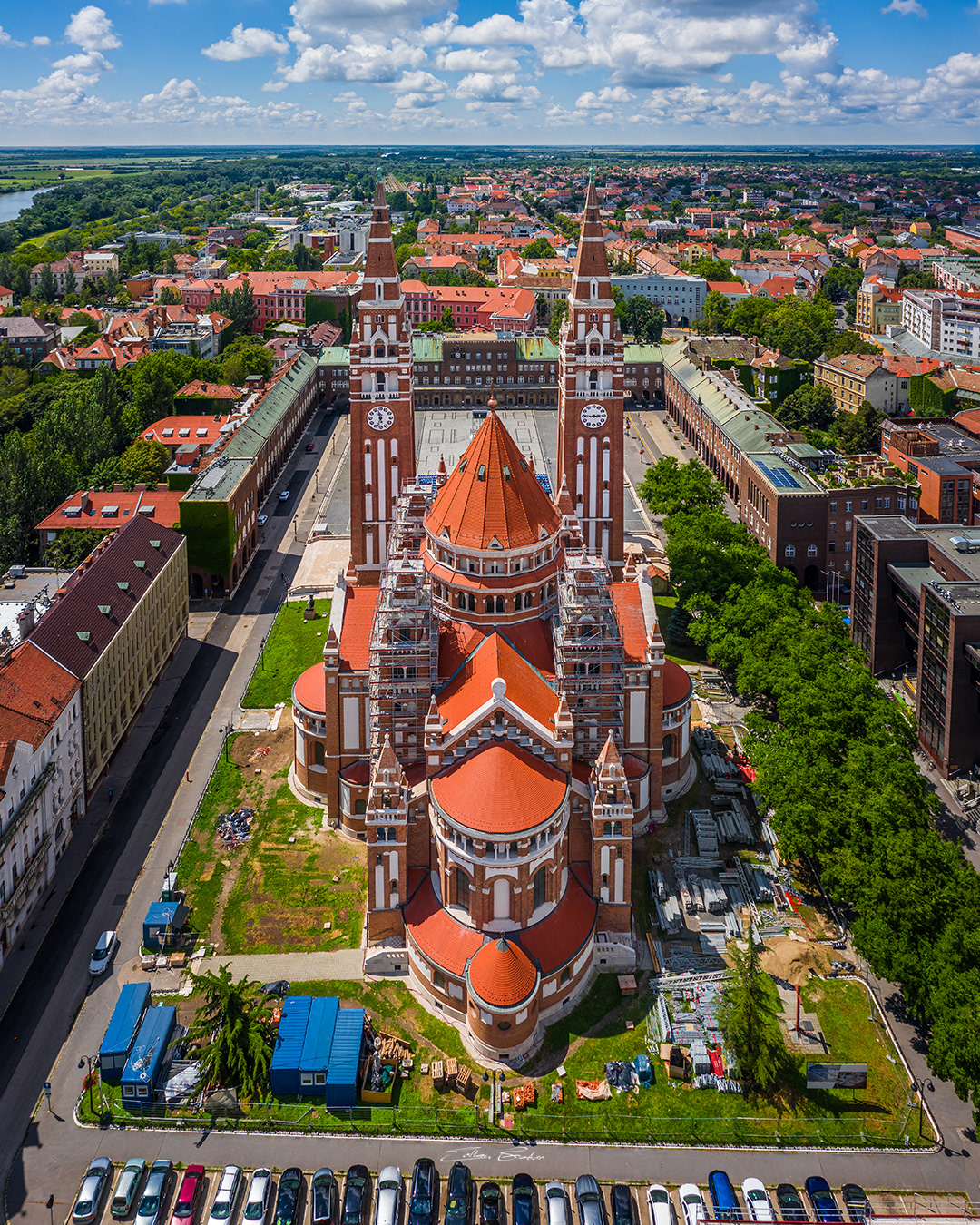 Aerial view of Szeged Cathedral / Szegedi dóm