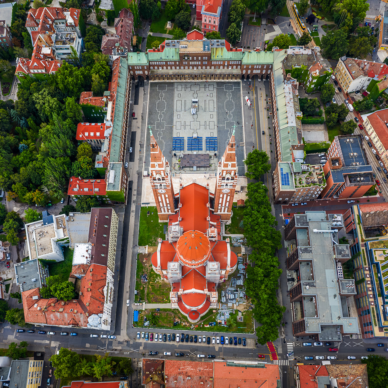 Aerial view of Szeged Cathedral / Szegedi dóm