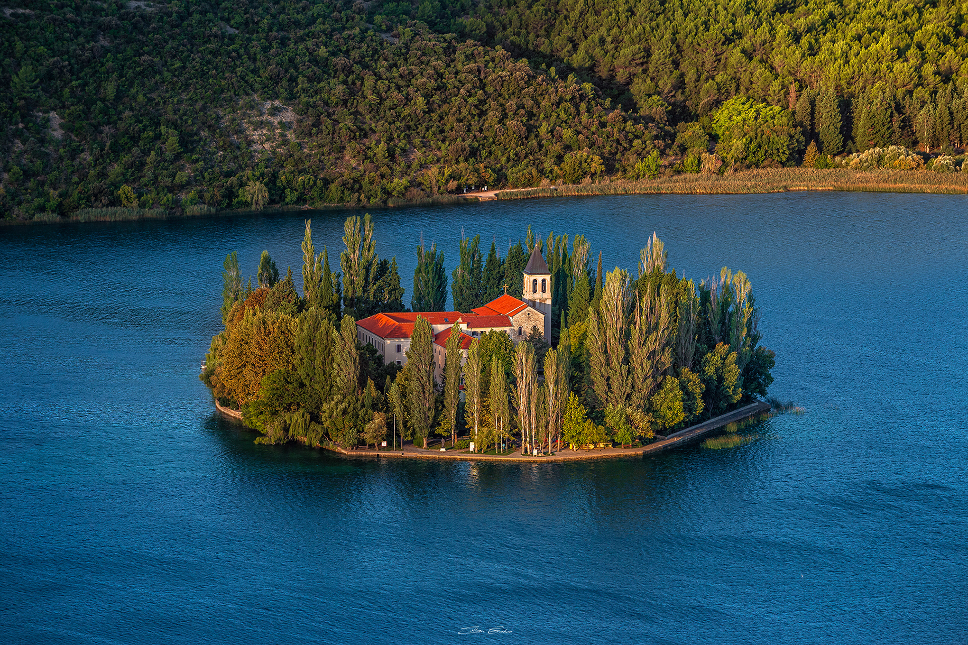 Island of Visovac with the Roman Catholic Visovac Monastery