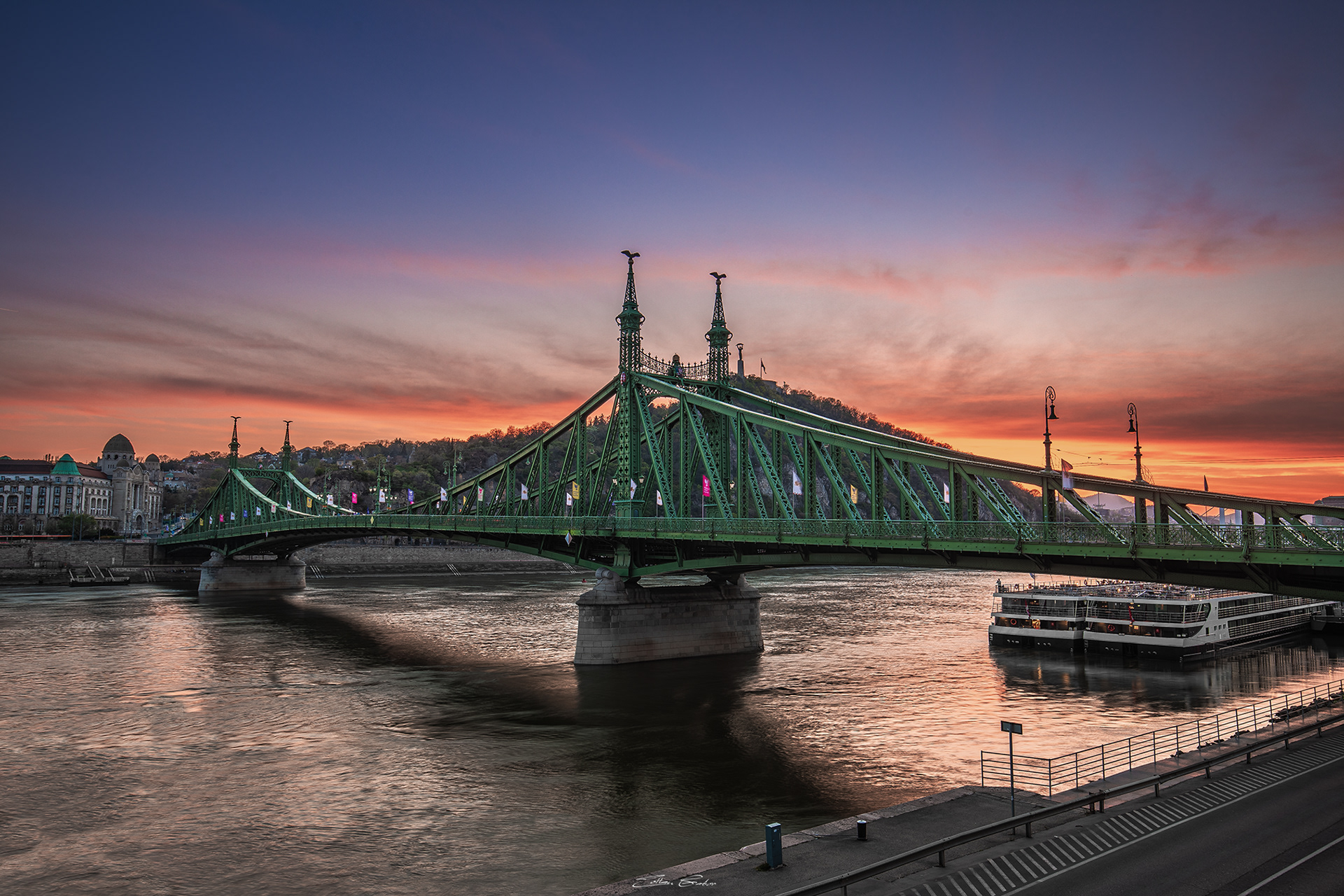 Liberty Bridge at sunset