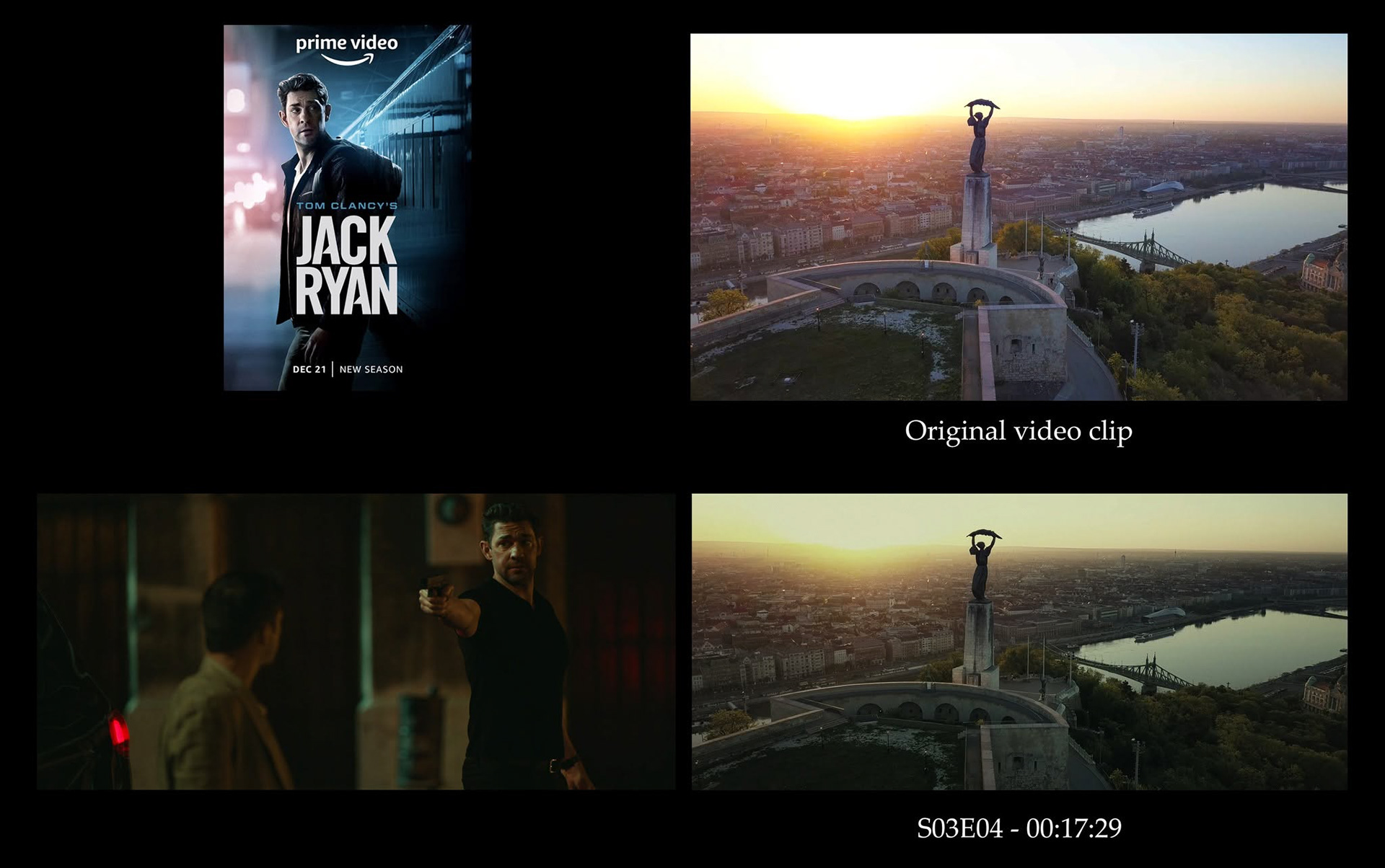 My aerial video about Liberty Statue, Budapest in the 3rd season of Jack Ryan TV series