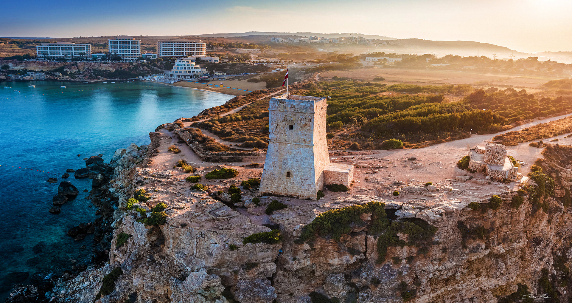 Sunrise at Golden Bay with Watch Tower