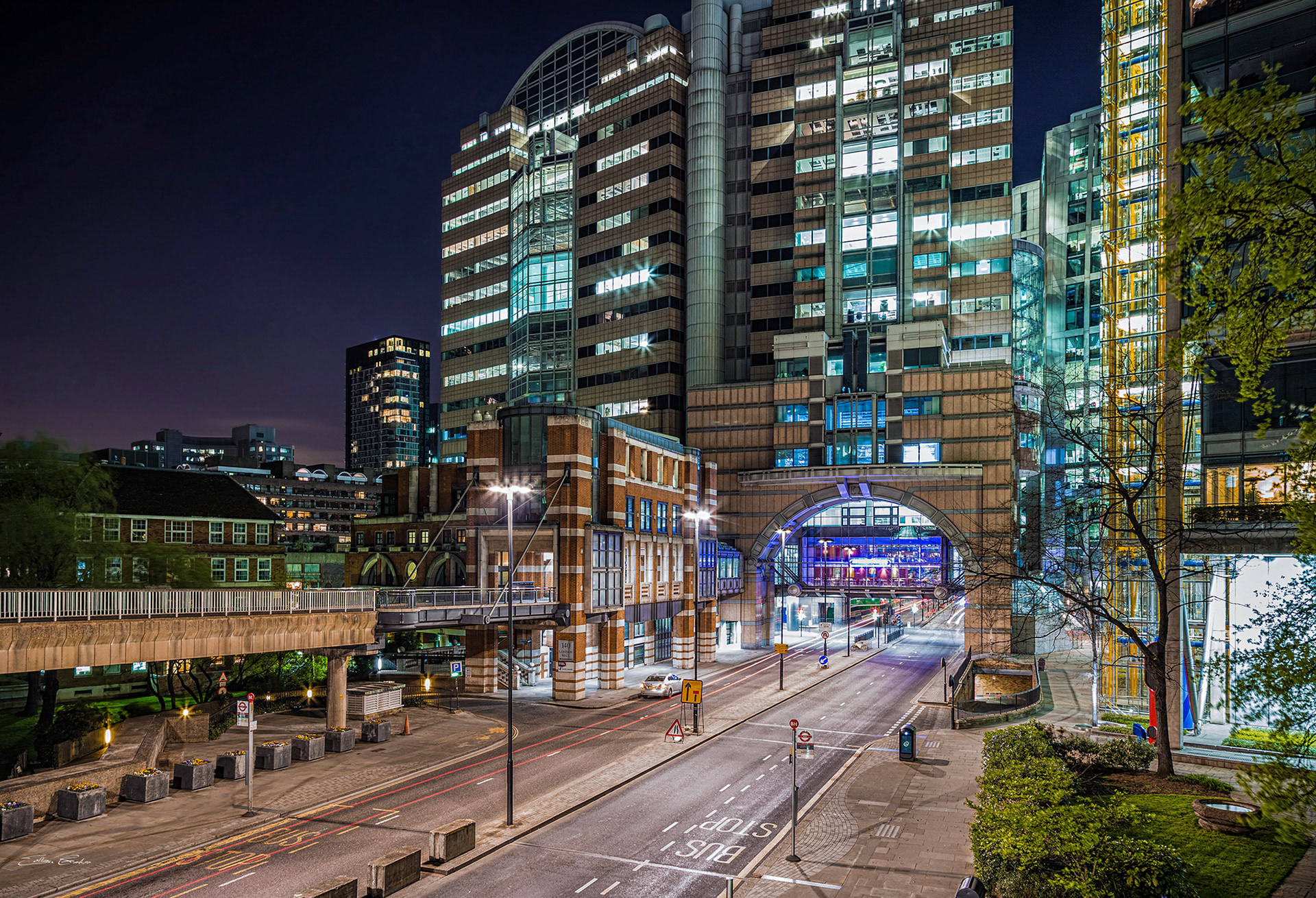 Barbican - London Wall by night