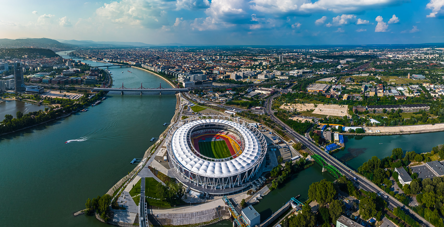 Budapest, Hungary - National Athletics centre from above