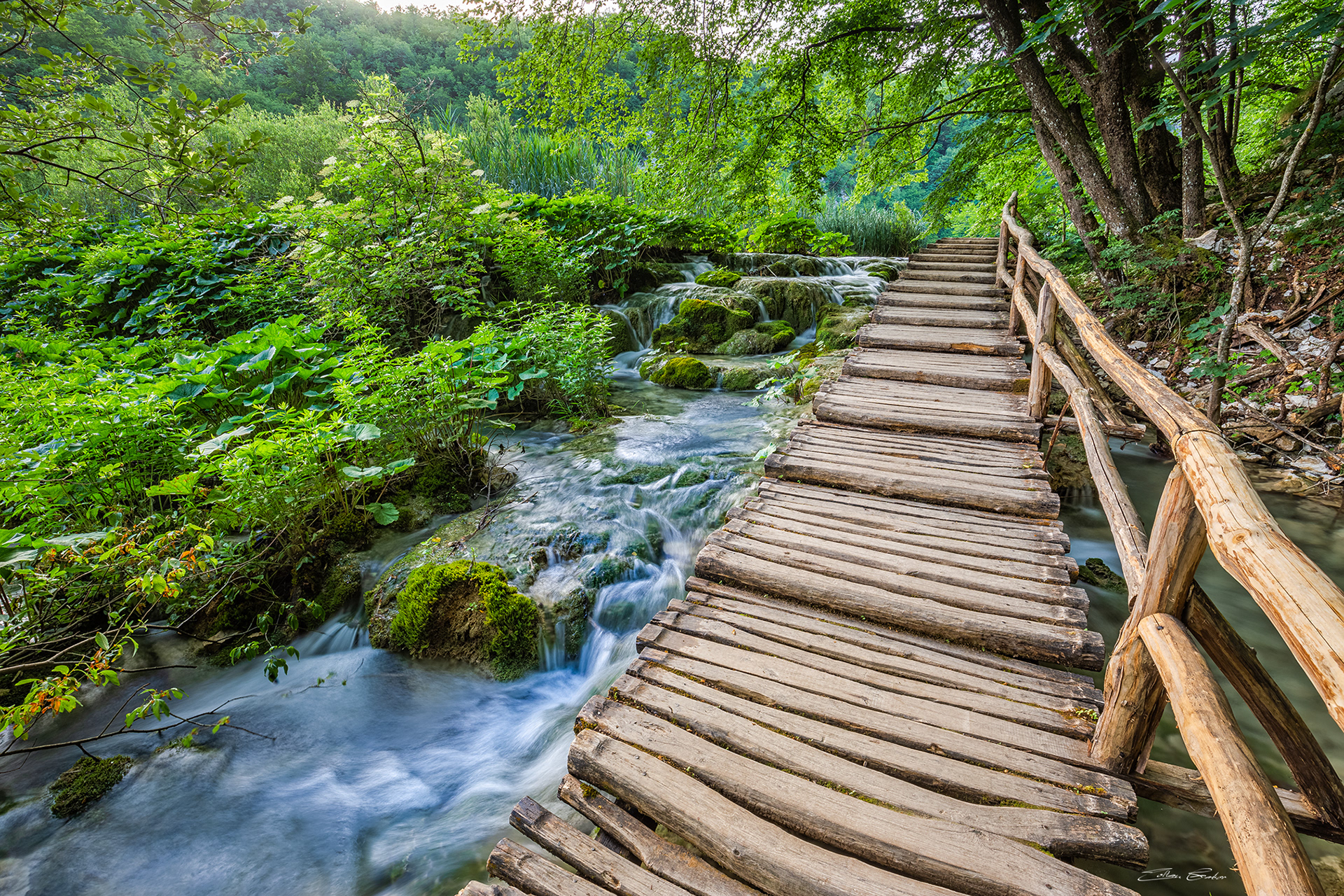 Wooden walkway at Plitvice Lakes